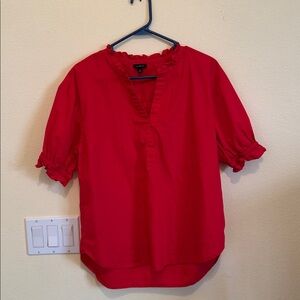 Talbots Vibrant Red Cotton Blouse